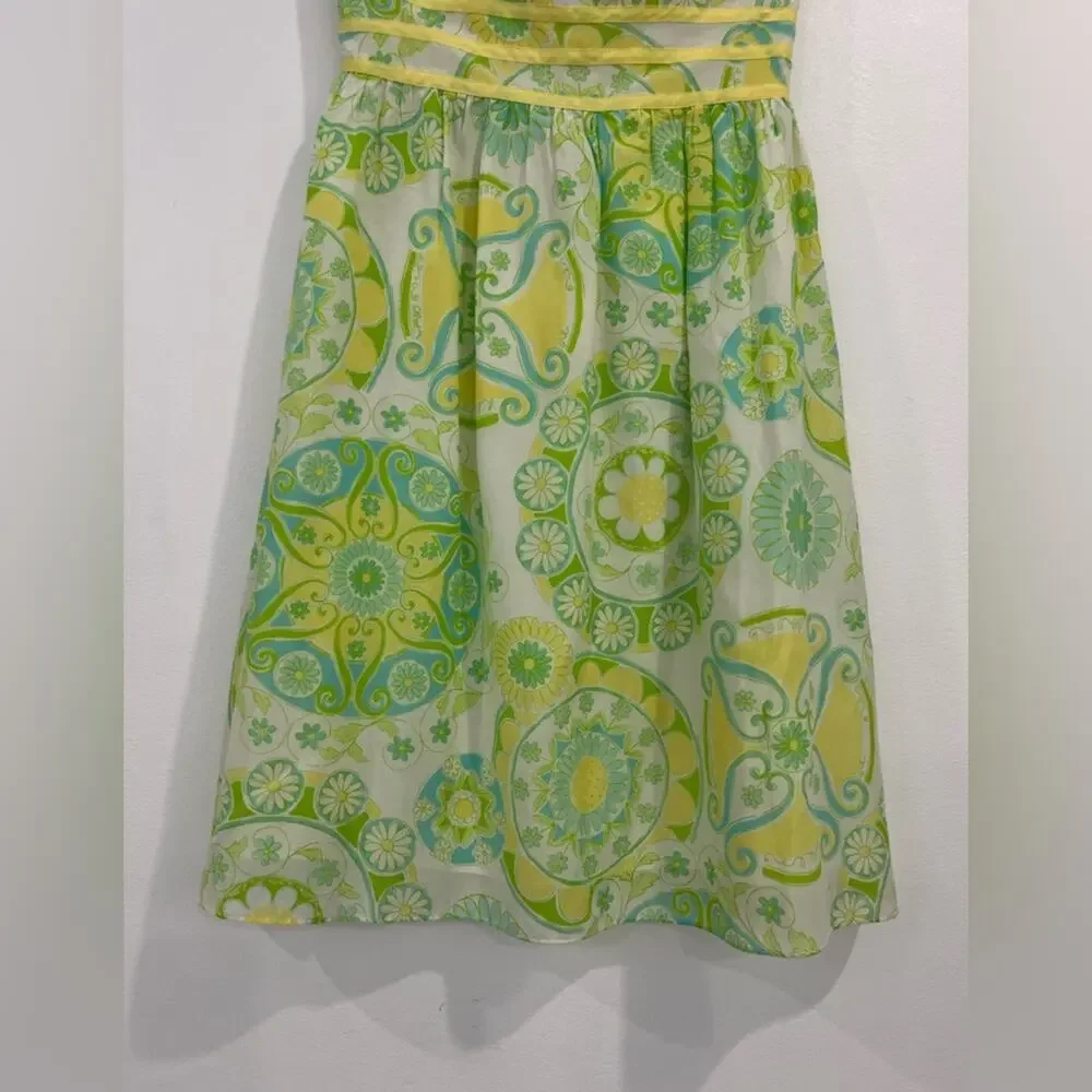 Lilly Pulitzer White Label Silk Katrina Fountain of Youth Strapless Dress 0 - Picture 4 of 15